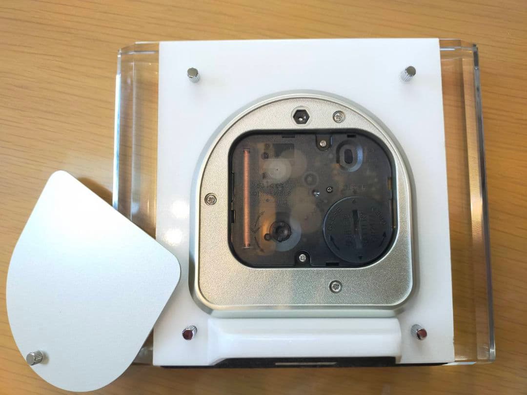 SEIKOEMBLEM セイコーHW565W 置時計 ホワイト 白大理石 ガラス