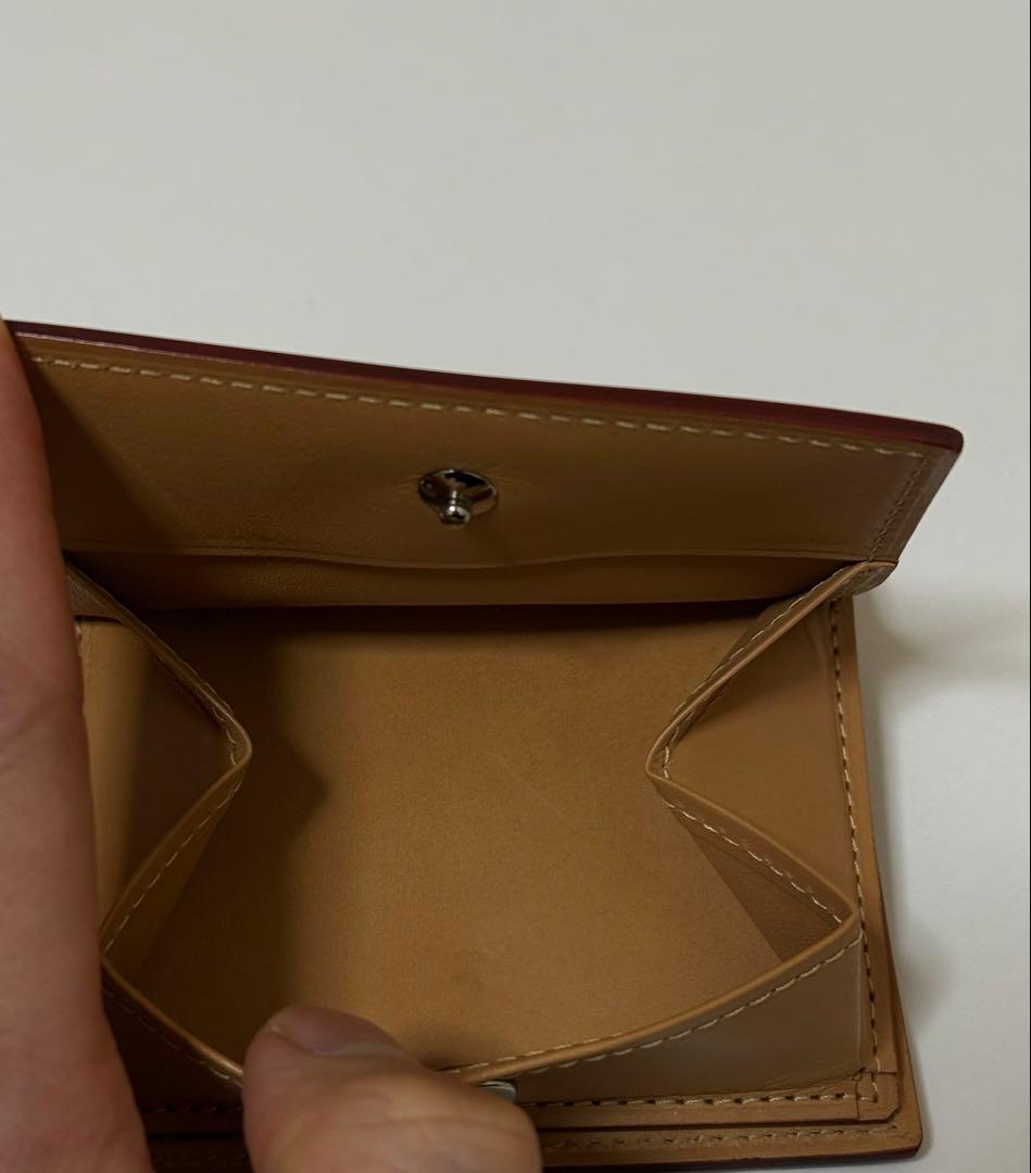 【美品】GANZO コードバン BOX小銭入れ付きコンパクト札入れ　ネイビー