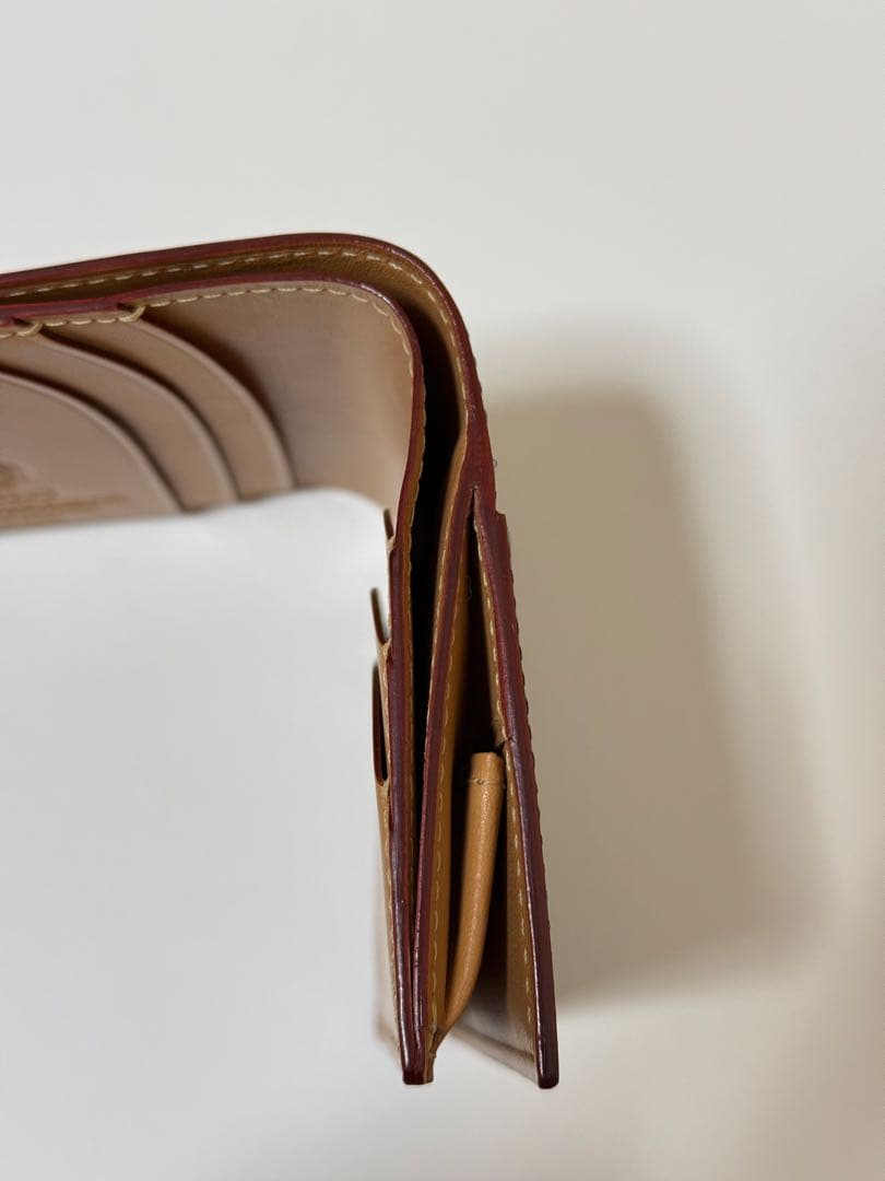 【美品】GANZO コードバン BOX小銭入れ付きコンパクト札入れ　ネイビー