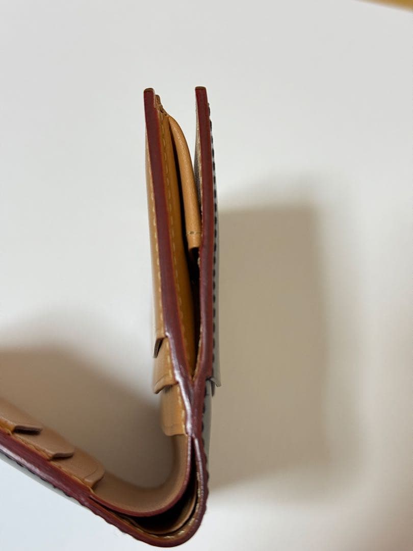 【美品】GANZO コードバン BOX小銭入れ付きコンパクト札入れ　ネイビー