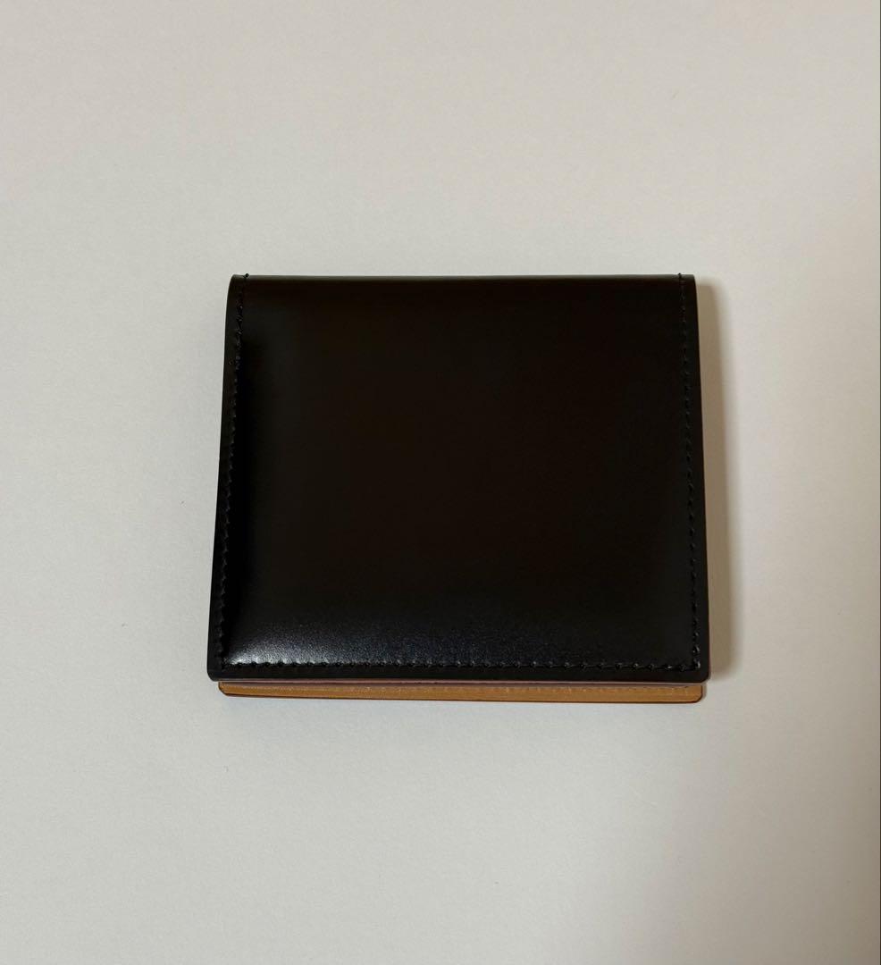 【美品】GANZO コードバン BOX小銭入れ付きコンパクト札入れ　ネイビー