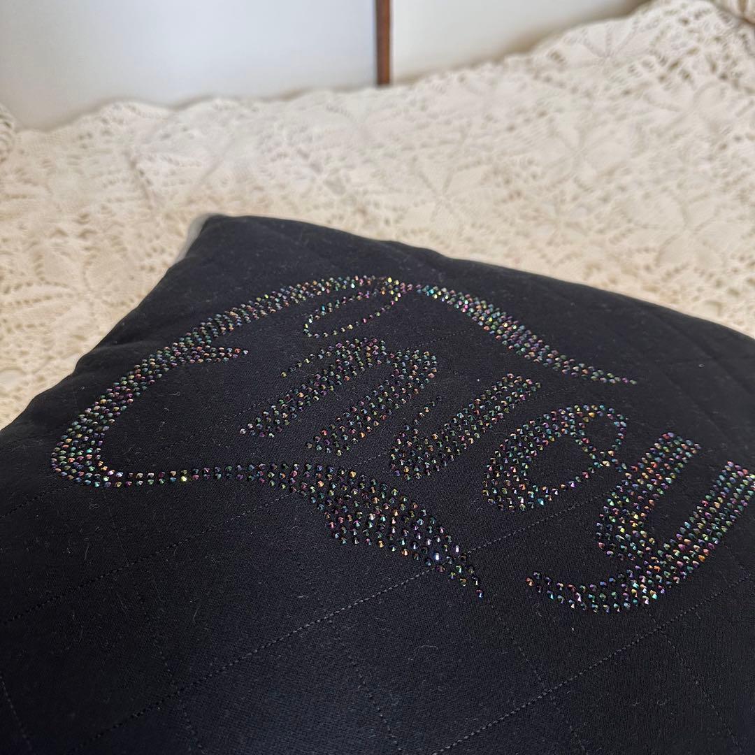 美品☆ルシアンペラフィネ☆クッション☆ブラック☆Enjoy☆ラインストーン