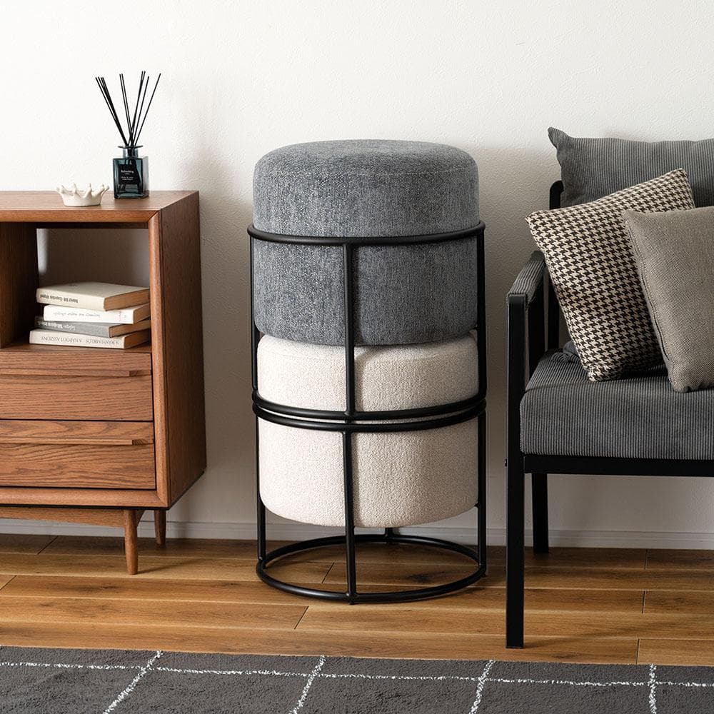 新品 送料込み スツール 椅子 1脚 スタッキング アイボリー