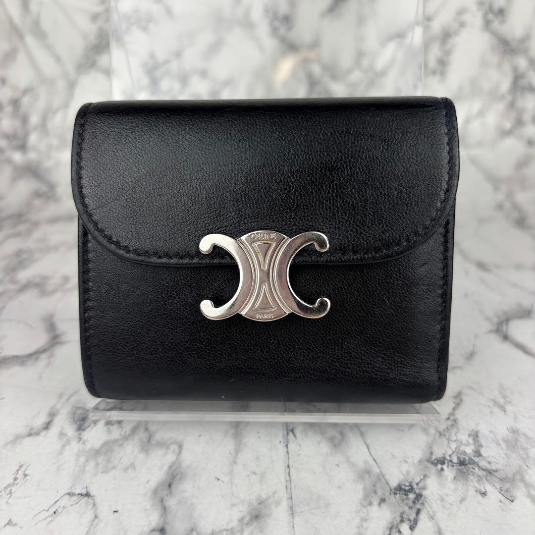 114 CELINE トリオンフ　スモールトリフォールドウォレット三つ折り財布