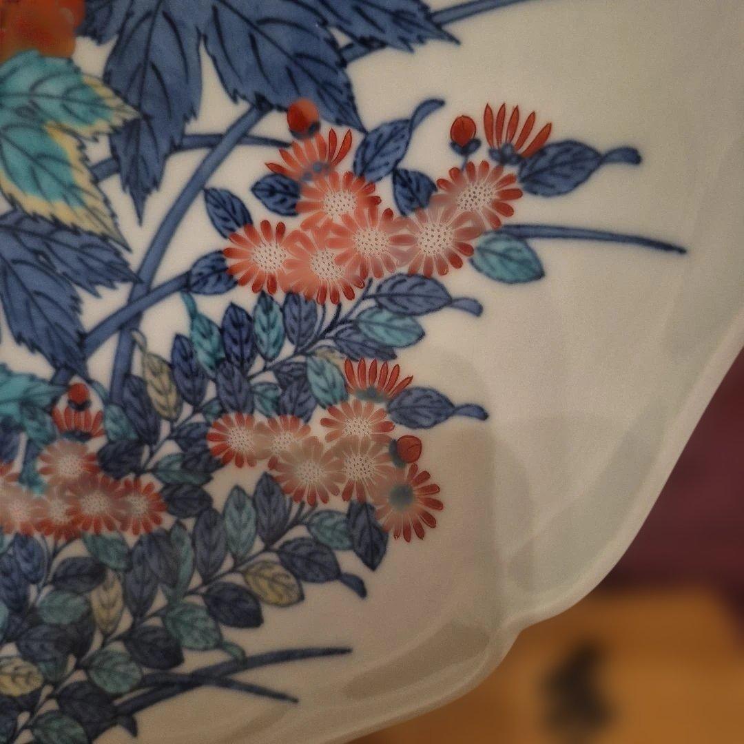 有田焼　13代今右衛門　色鍋島錦大皿２６ｃｍ