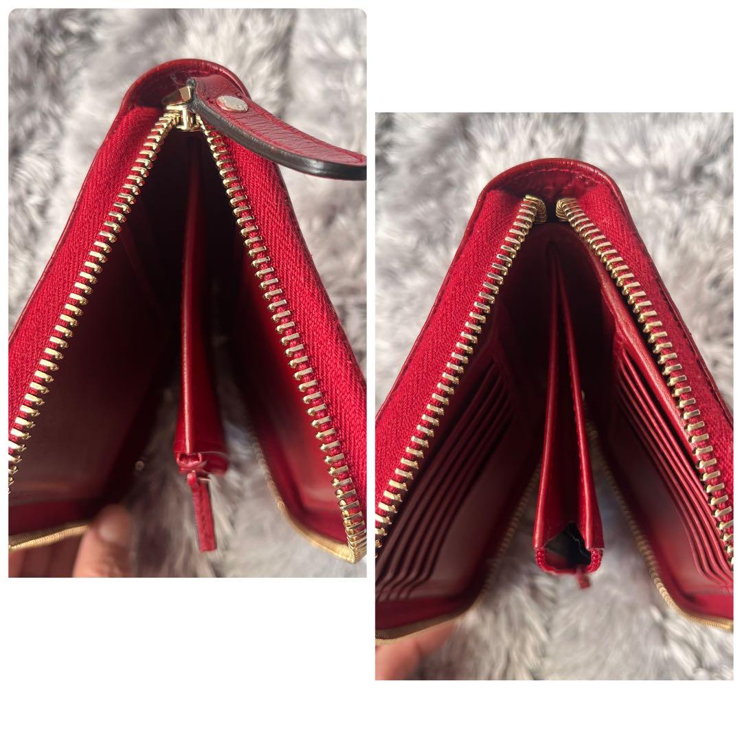 極美品✨GUCCI マイクロシマ　マキシサイズ　財布　ラウンドジップ　レッド
