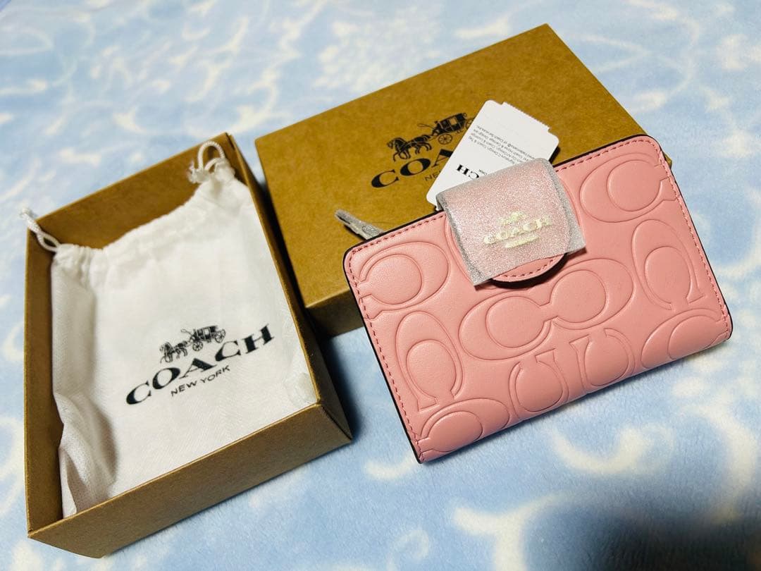 COACH ミディアムコーナージップ ウォレット・シグネチャー新品未使用タグ付き