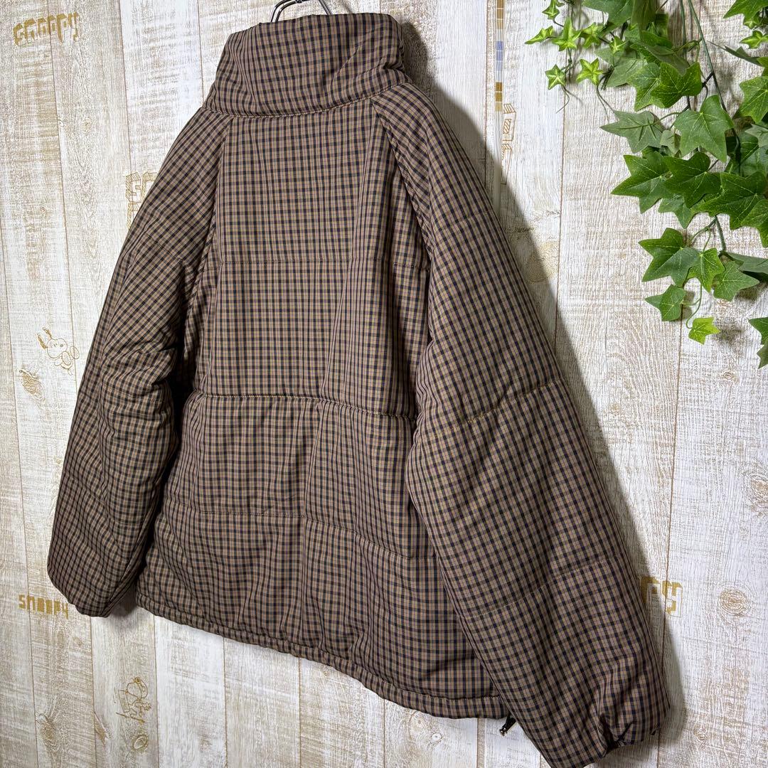 タグ付き　新品未使用品　カスタネ　チェック中綿リバーシブルアウター　ブラウン　M