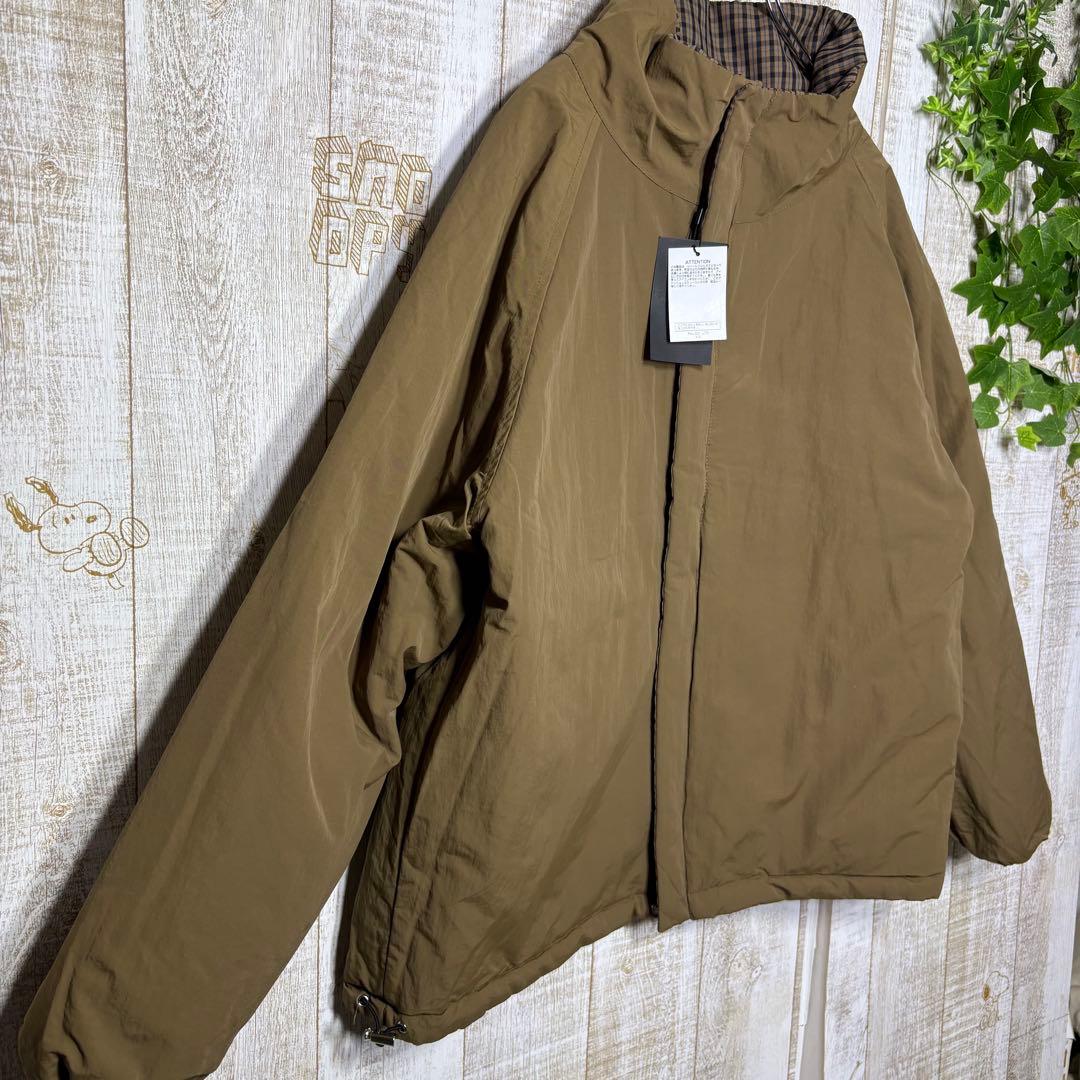 タグ付き　新品未使用品　カスタネ　チェック中綿リバーシブルアウター　ブラウン　M