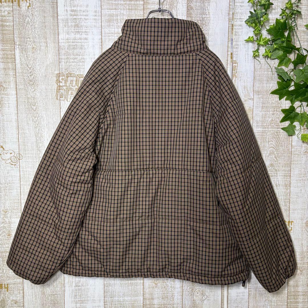 タグ付き　新品未使用品　カスタネ　チェック中綿リバーシブルアウター　ブラウン　M