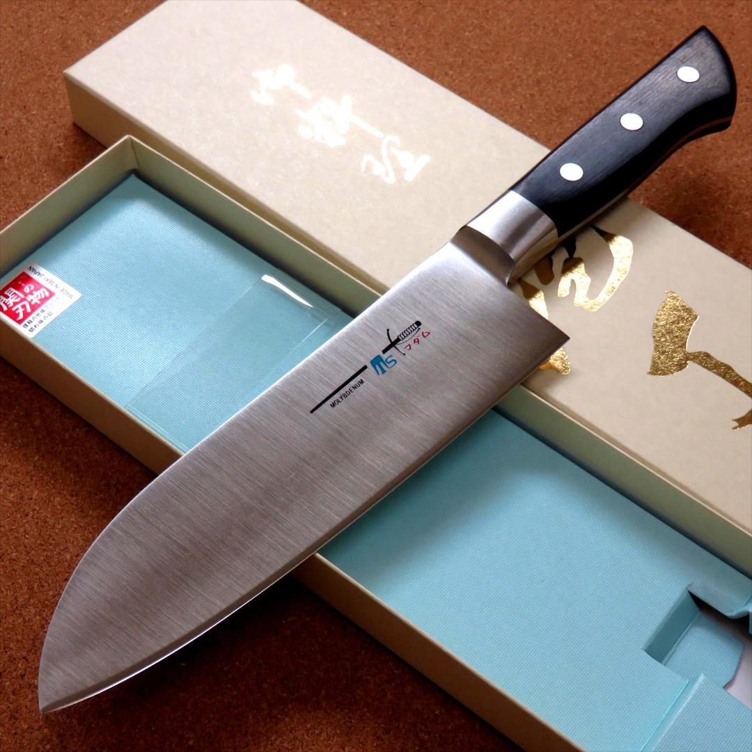 関の刃物 三徳包丁 170mm クロムモリブデン 口金付 肉切り 両刃 万能包丁