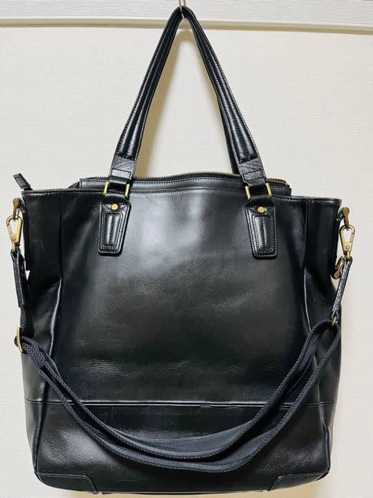 master-piece グロス 2WAY トートバッグ ブラック カウレザー