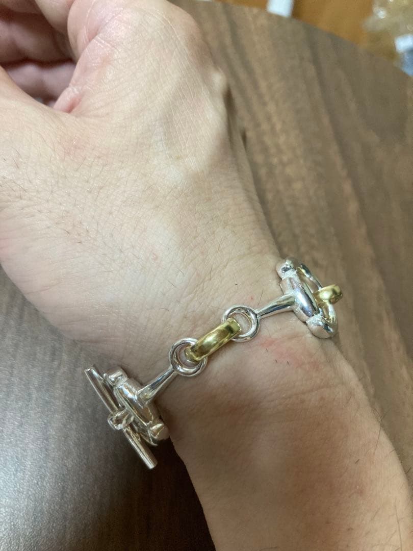 270真鍮シルバー925コンビホースビットブレスレット