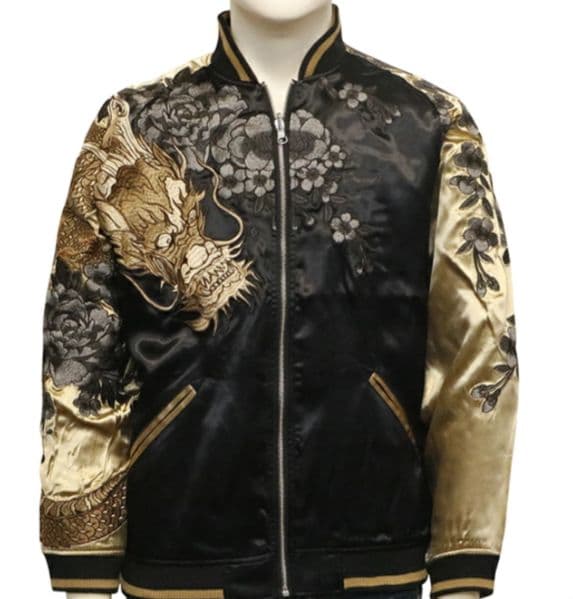 カ*ト様 新品タグ付き 絡繰魂 粋 画竜点睛 刺繍 和柄 リバ－シブル スカジャ