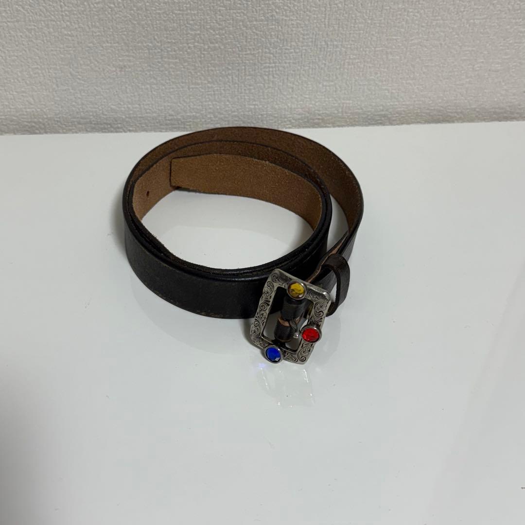 kapitalベルト オイルレザー スタッズディス コバックルベルト ブラック