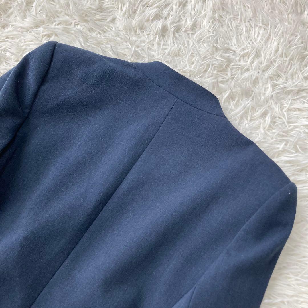 theory ノーカラージャケット パンツスーツ ネイビー セットアップ