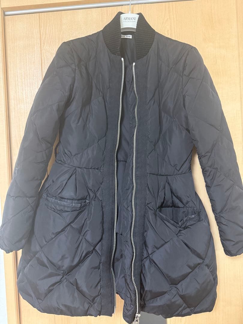 Miu Miu ブラック ロングコート 38