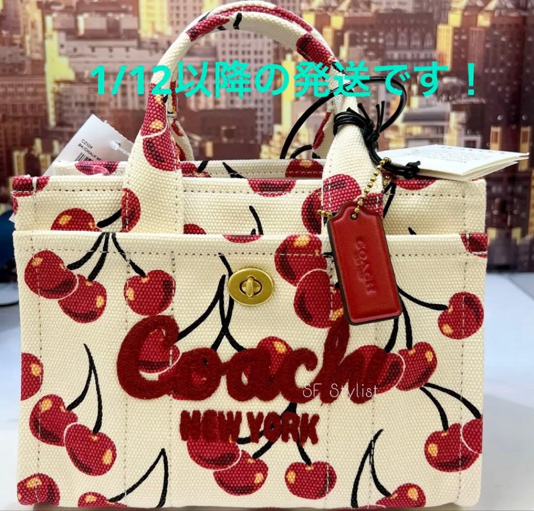 コーチ カーゴ トートバッグ 20 チェリープリント