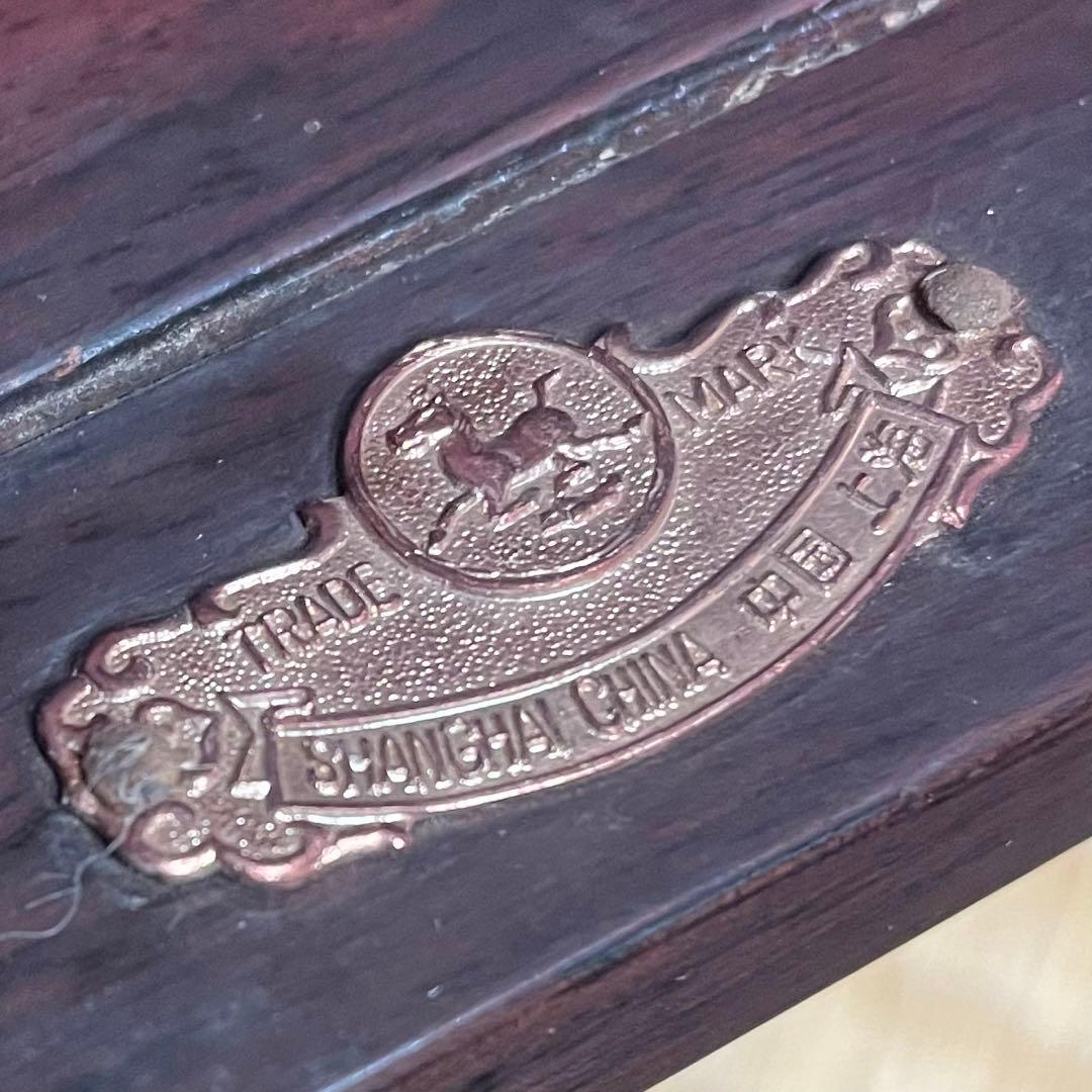 アジアンインテリア 中国上海 黒檀サイドテーブル 懸崖 花台 盆栽台 ビンテージ