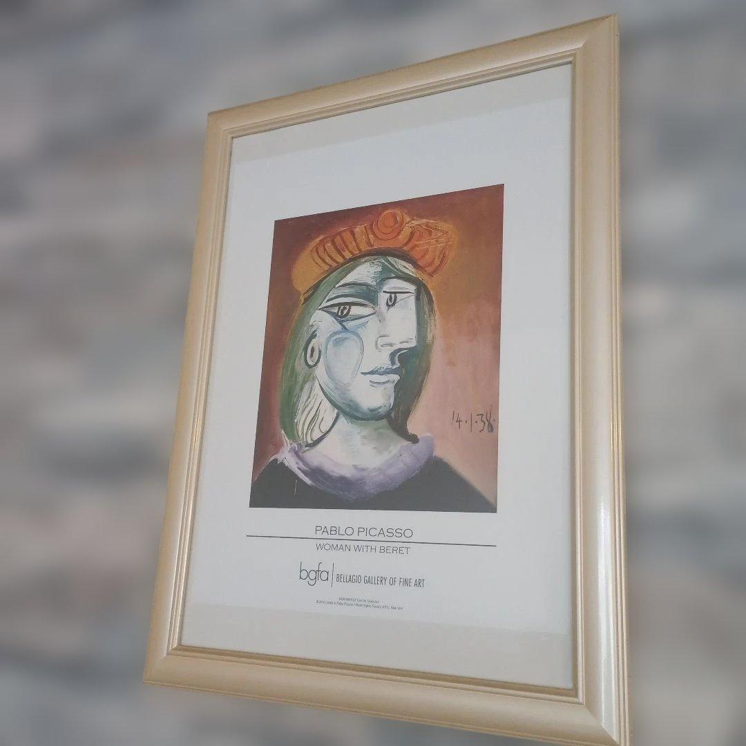 ピカソ Woman with Beret 額装ポスターベラジオ bgfa 正規品