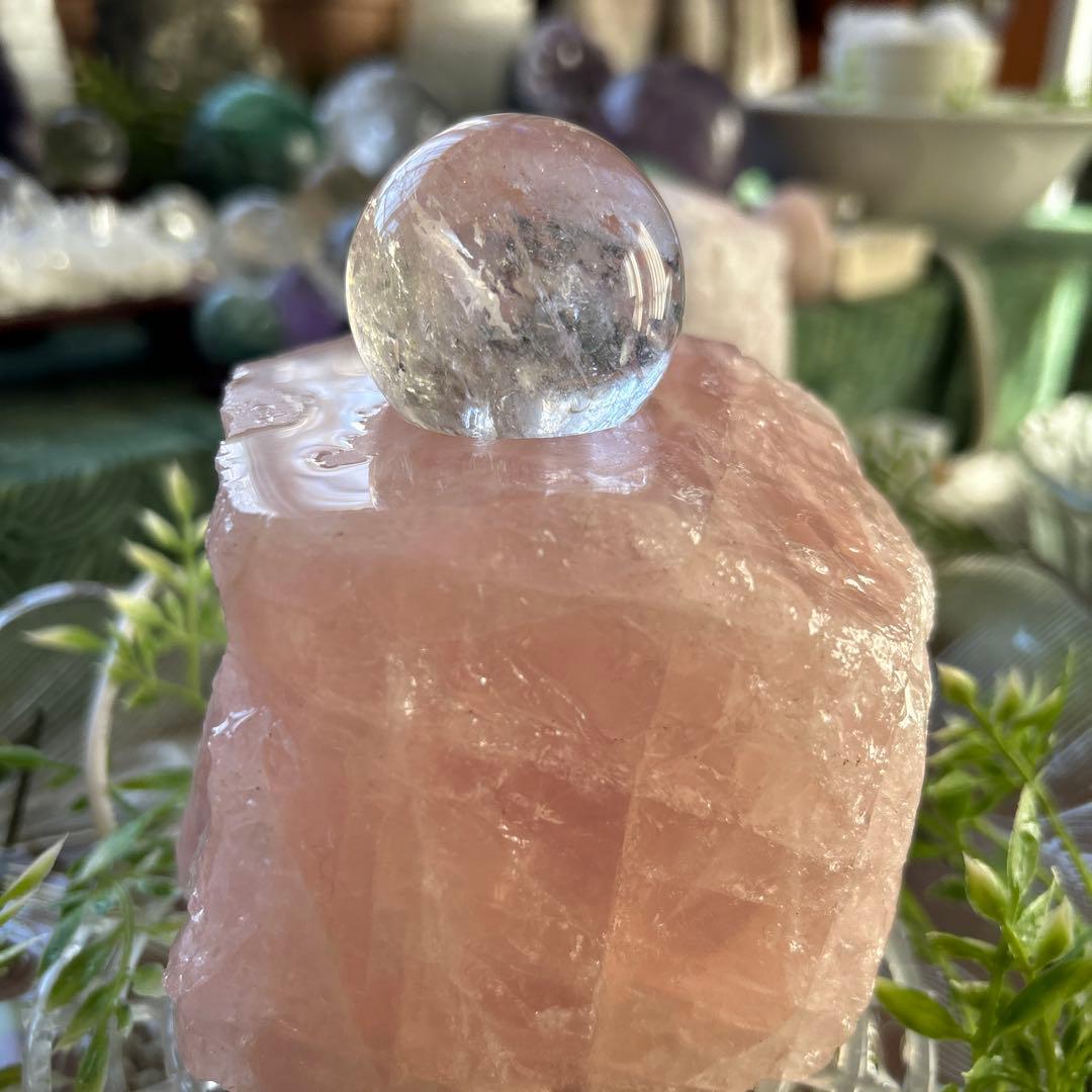 ✨破格✨絶品‼️ローズクオーツ☆噴水☆天然石☆ファウンテン☆秘蔵品☆高さ19㎝⭐︎