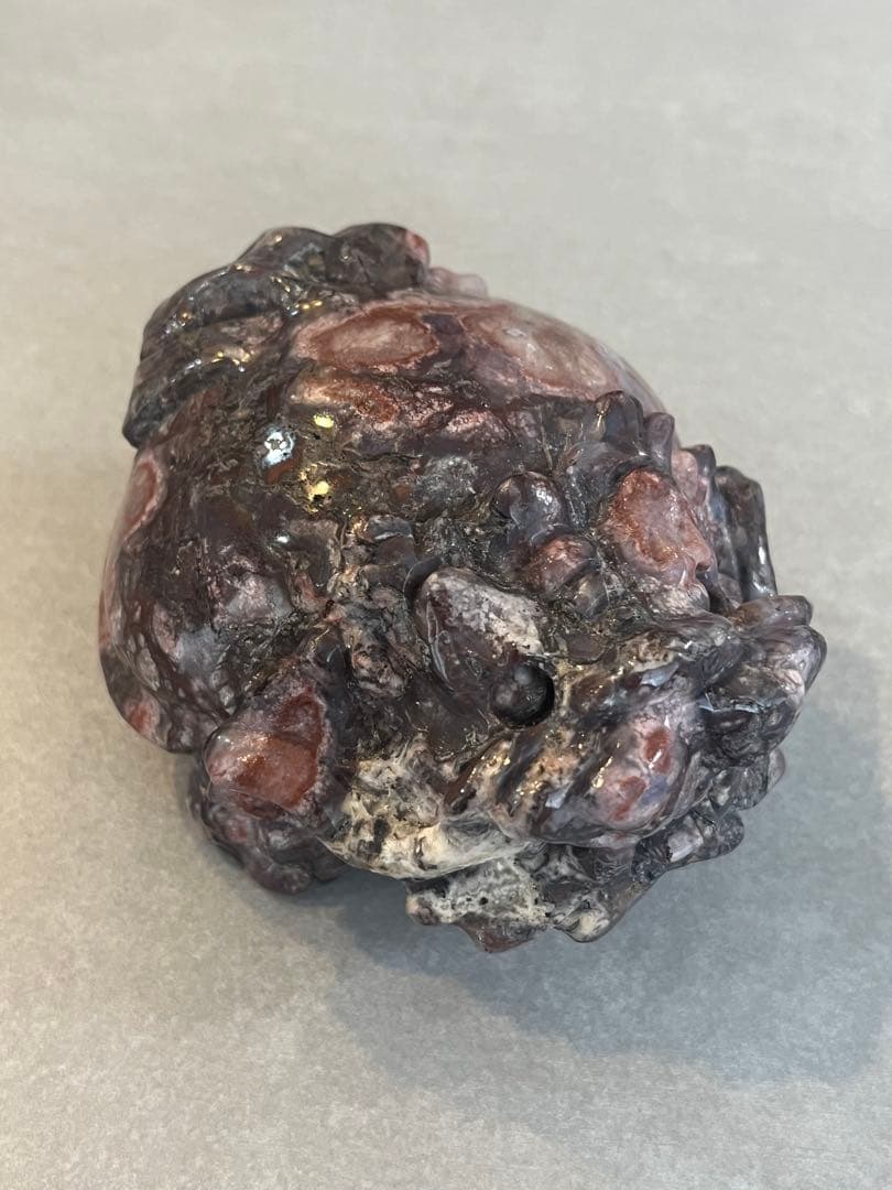 花瑪瑙（赤紫）　龍亀（ロングイ）置物