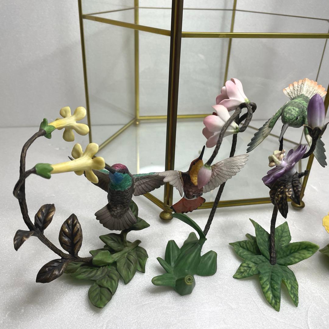 フランクリン・ミント 「ハチドリと花」　ハミングバード＆フラワーズ　6点セット