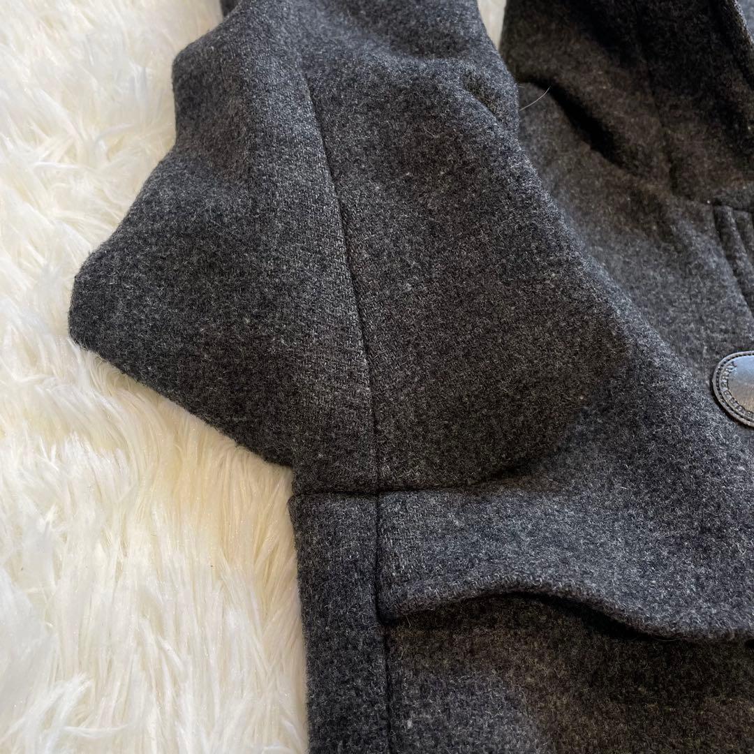 BURBERRY ブルー レーベル ノバチェック ダッフルコート ダークグレー