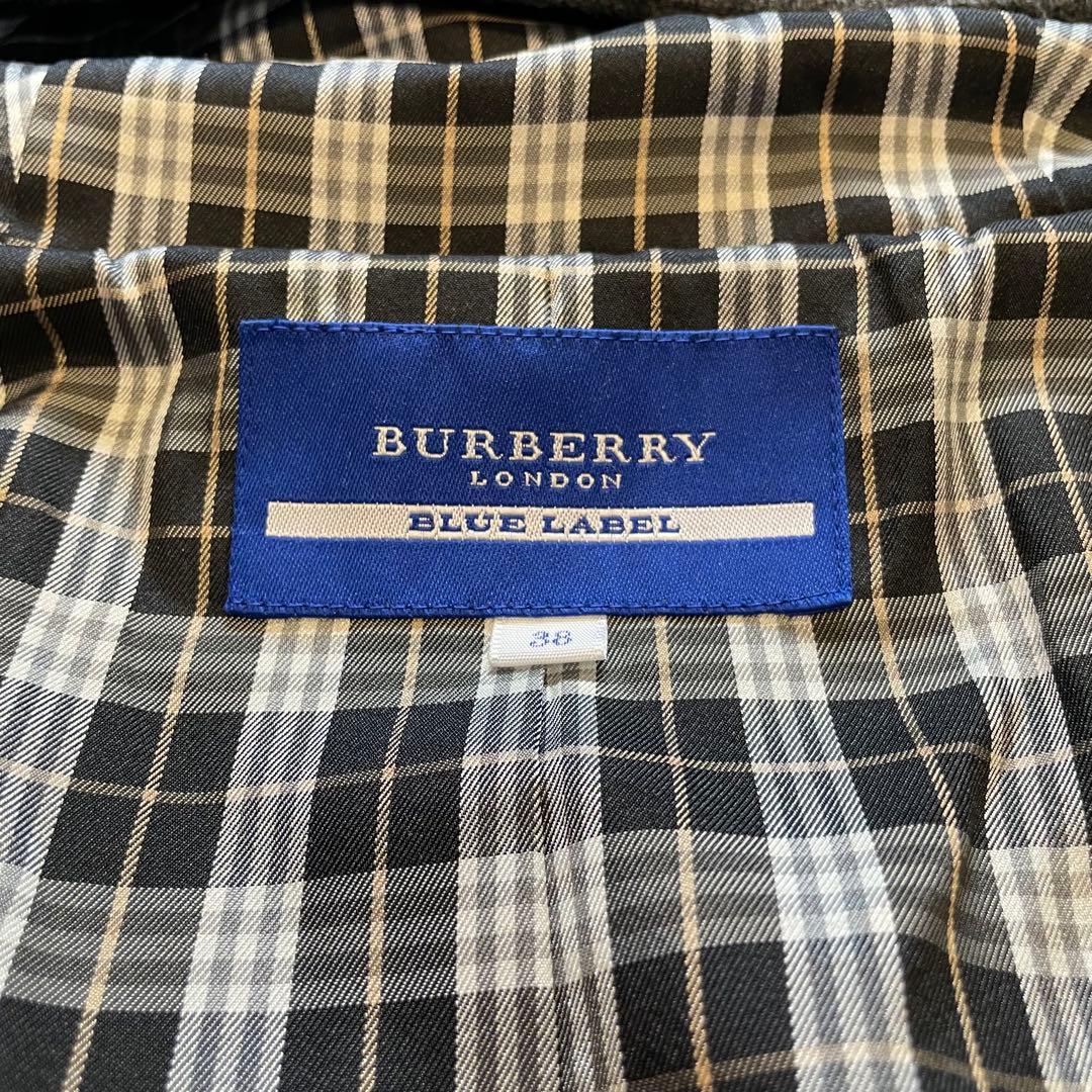 BURBERRY ブルー レーベル ノバチェック ダッフルコート ダークグレー