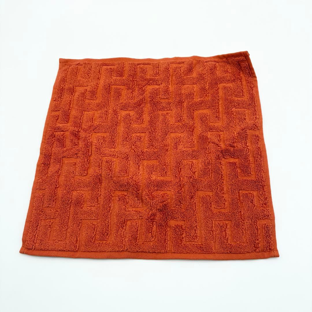 HERMES ハンドタオルセット オレンジ ネイビー　タオルハンカチ　２枚セット