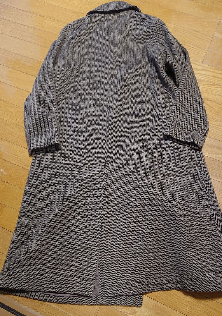 美品「SOUTIENCOL」ヘリンボーンツイードロングコート