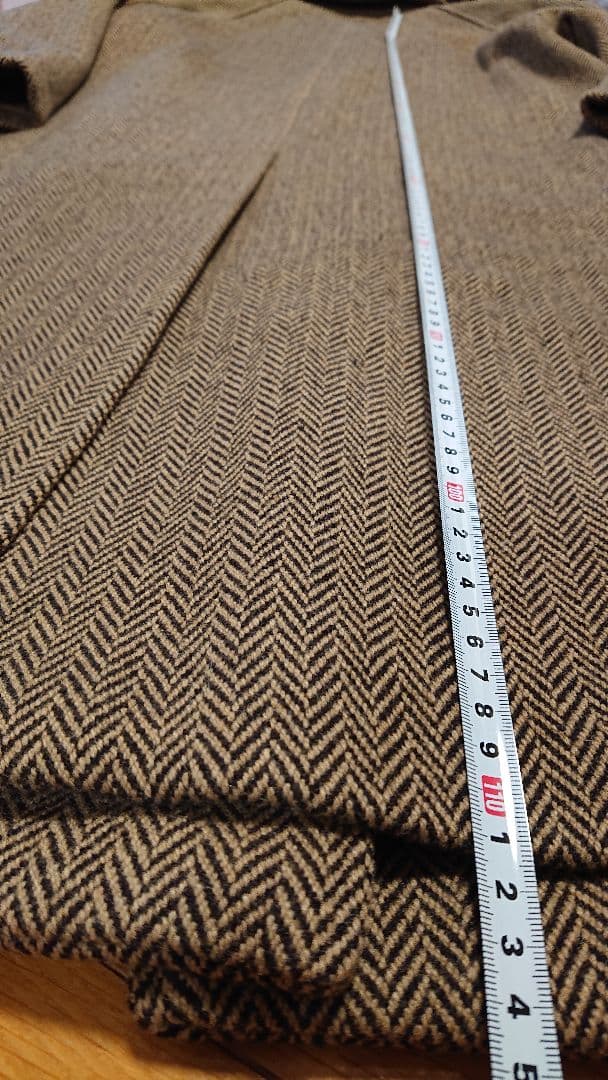 美品「SOUTIENCOL」ヘリンボーンツイードロングコート