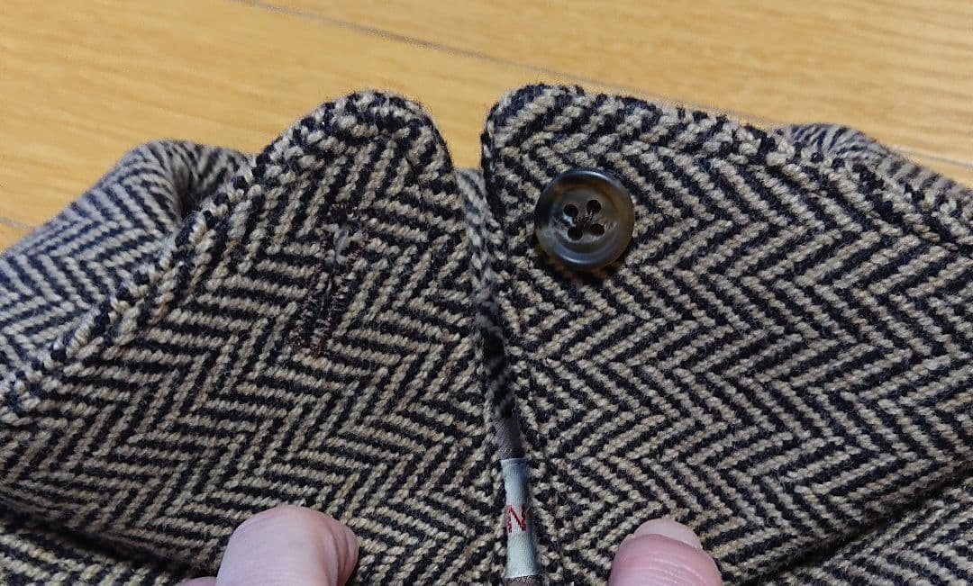 美品「SOUTIENCOL」ヘリンボーンツイードロングコート