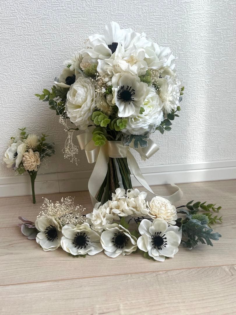 アネモネブーケ（ヘッドピース&ブトニア付き）