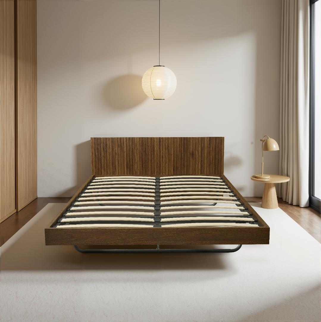 ダブル.べッド ウォールナット色 収納付き Walnut【Dダブル.べッド】