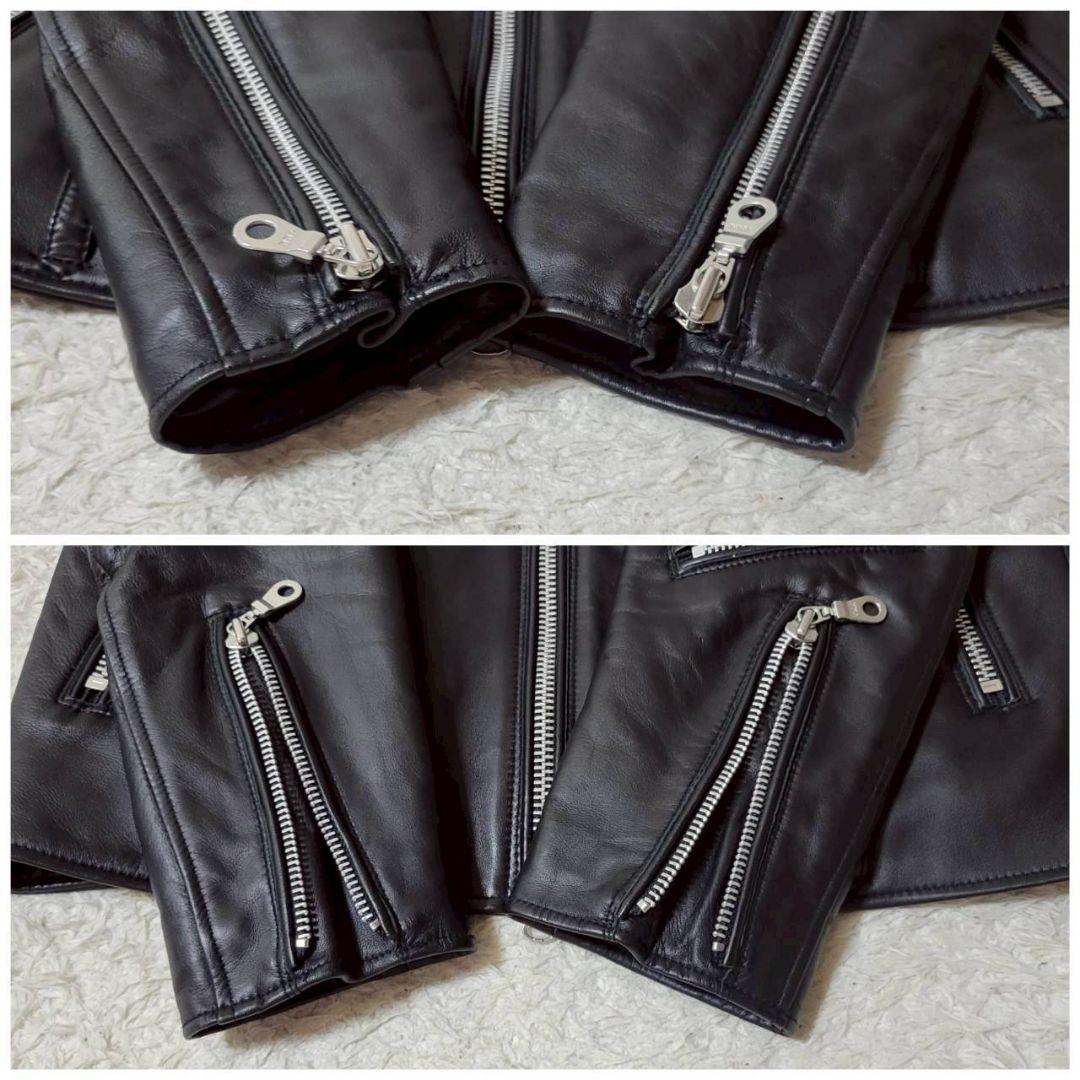美品✨　ナノユニバース 羊革 ライダースジャケット 黒 中綿 キルティング XL