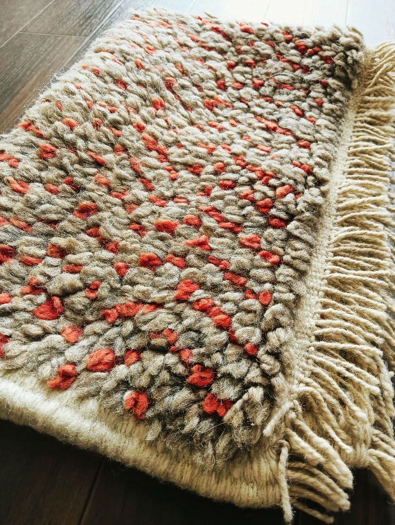 原毛色モロカンラグ　ビンテージラグ　ベニワレン　ペルシャラグ