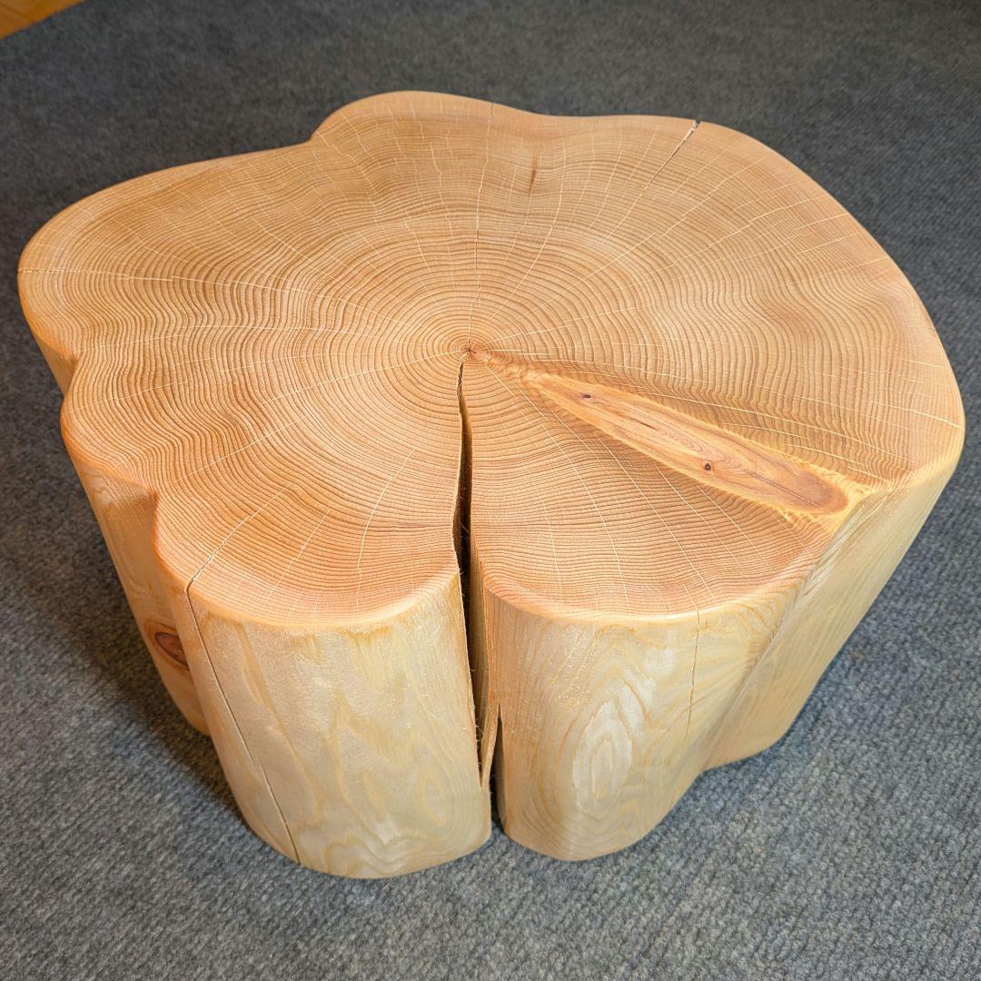 天然ヒバ　切り株　丸太　椅子　スツール　高さ約23.5cm
