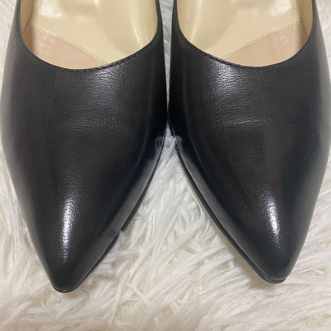 ✨美品✨YOSHITO レザーパンプス 24cm ポインテッドトゥ 黒　ブラック