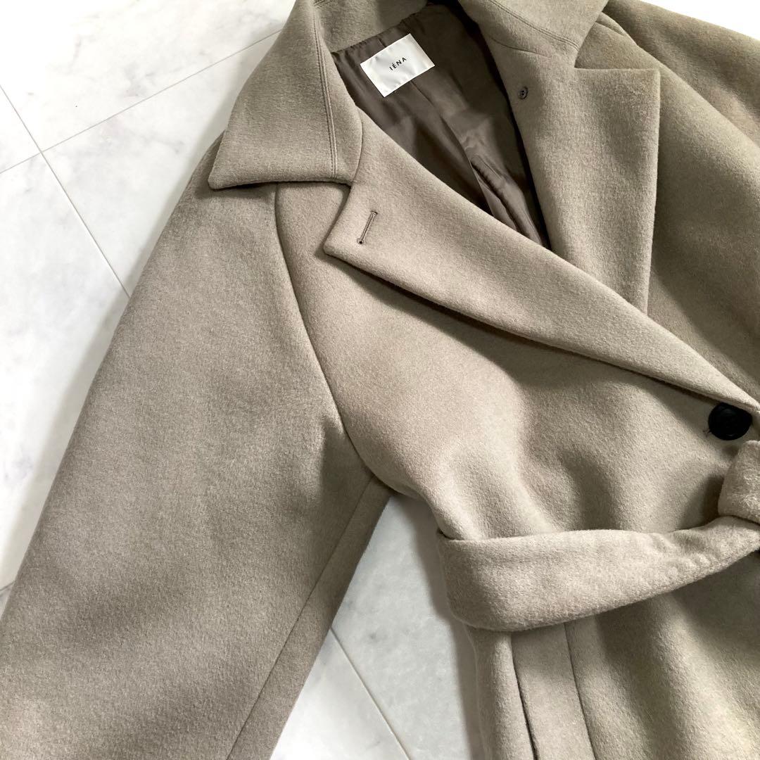 IENA 21AW ウールベルテッドコート モカ