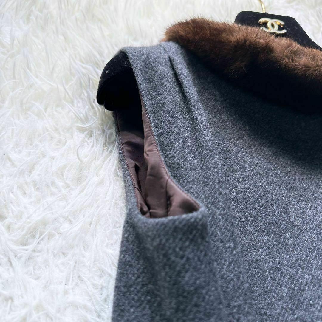 デイジーリン　FOXEY ミンクファー付きノースリーブワンピース　グレー　L