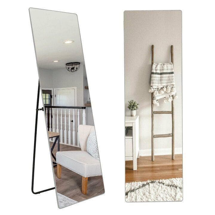 スタンドミラー 壁掛け 全身 鏡 姿見鏡 150cmx40cm 黒 R1520