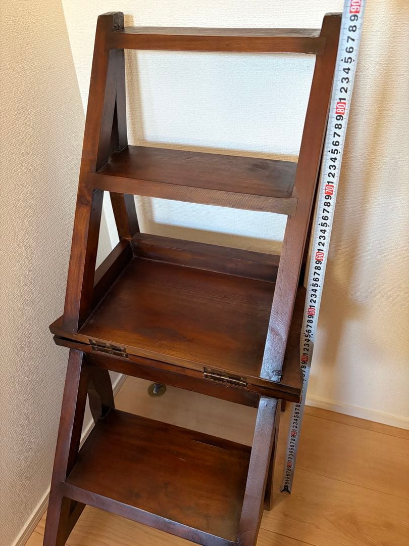 レア★ヴィンテージ　マホガニー 無垢材 ステップ チェア 踏み台 木製 椅子