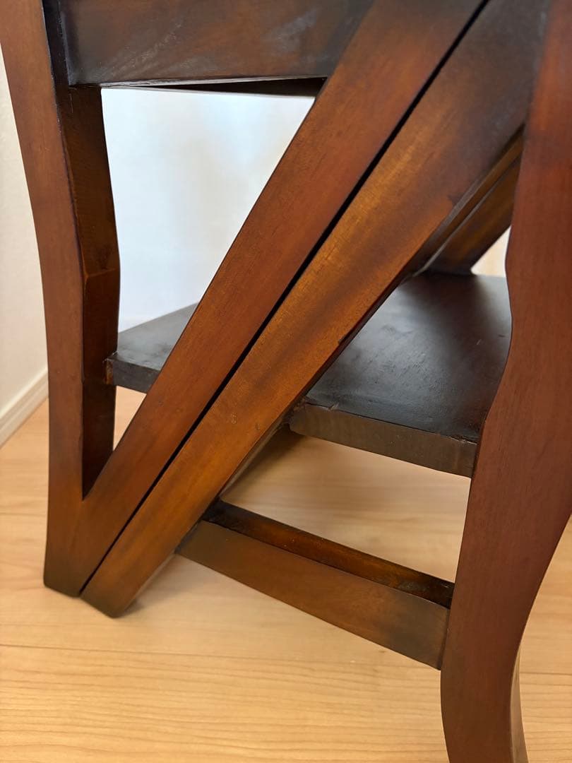 レア★ヴィンテージ　マホガニー 無垢材 ステップ チェア 踏み台 木製 椅子