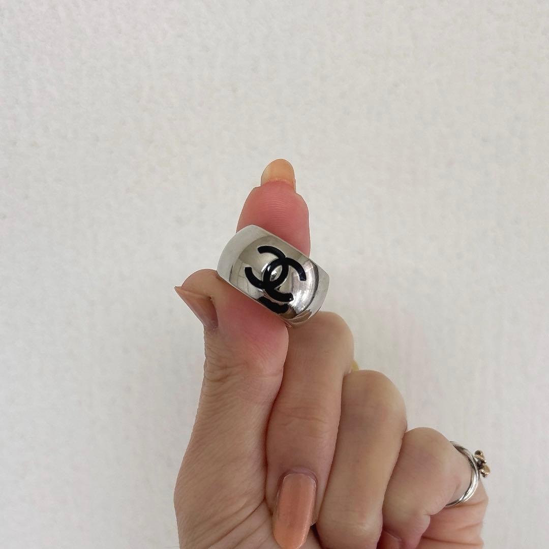 CHANEL ⟢Ring ヴィンテージ シルバー ロゴ