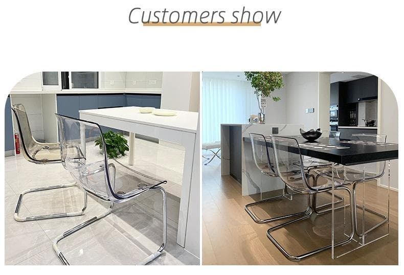 2脚セット ダイニングチェア クリア色 トーネットチェア風 透明 アクリル