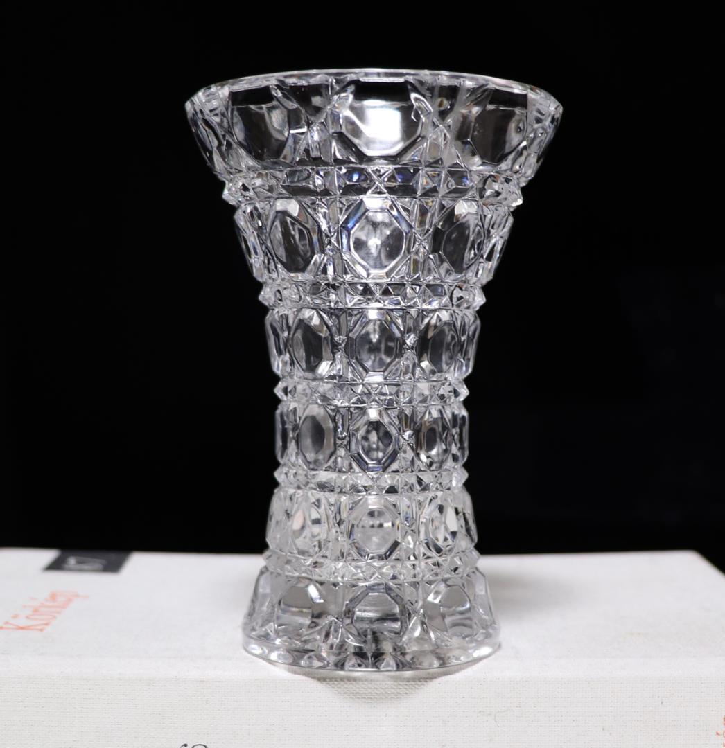 オールド・バカラ 珍品 トランペット型 花瓶 ディアマンピエーリー ダイヤモンド