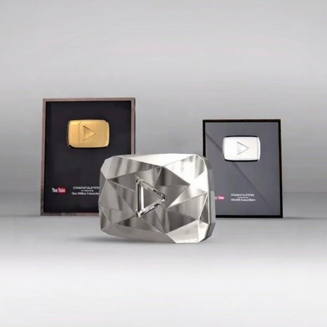 YouTube Diamond PLAY Button ダイヤモンド 盾