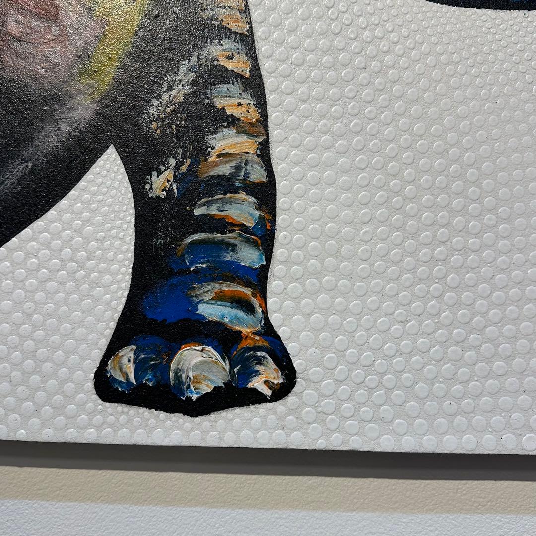 BALI ドットアート/ビビッドエレファント[80×60cm]豪快なゾウさん