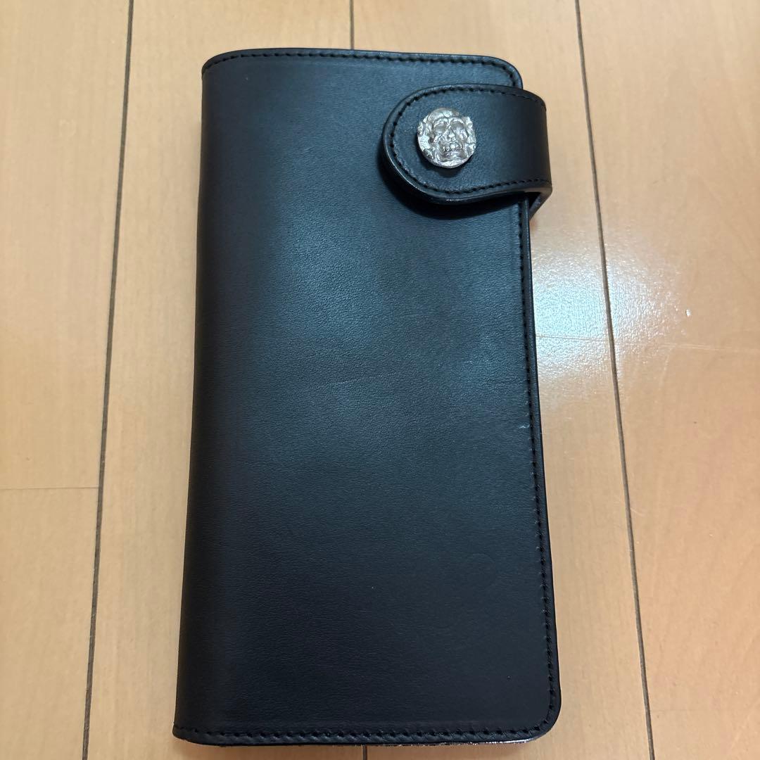 cream soda レザー　ロングウォレット　長財布　ドクロ　チェーン付き